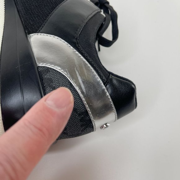 Michael Kors Black Silver Tennis Shoes Sneakers - Picture 8 of 10